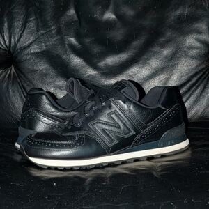 New Balance 574 Premium Series - "Black Leather Brouge"